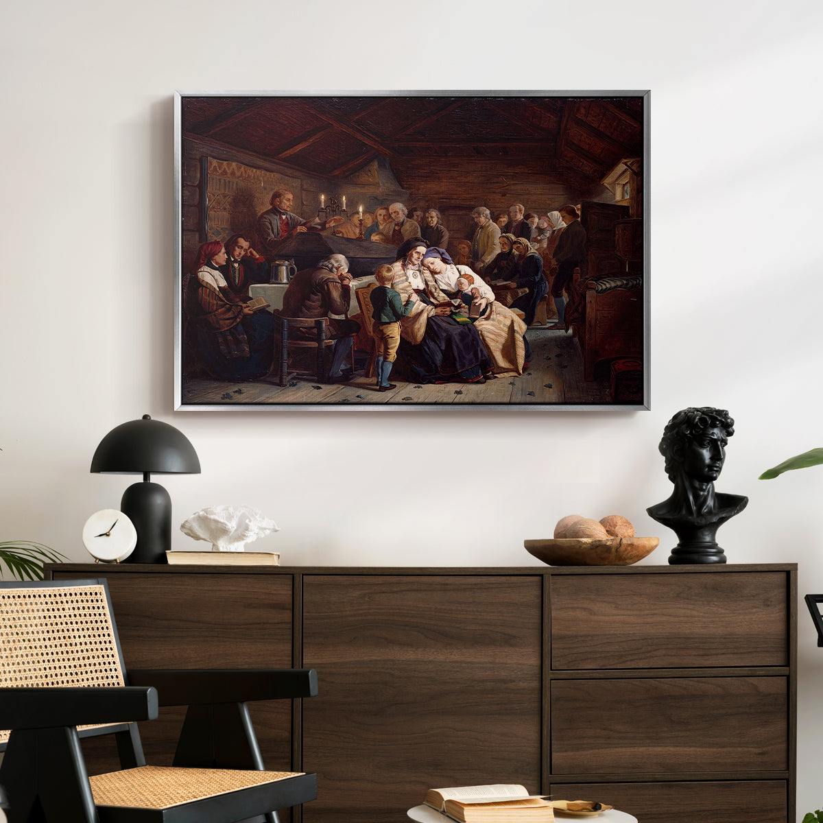 Funeral Feast, 1854 - Floater Framed Canvas Print