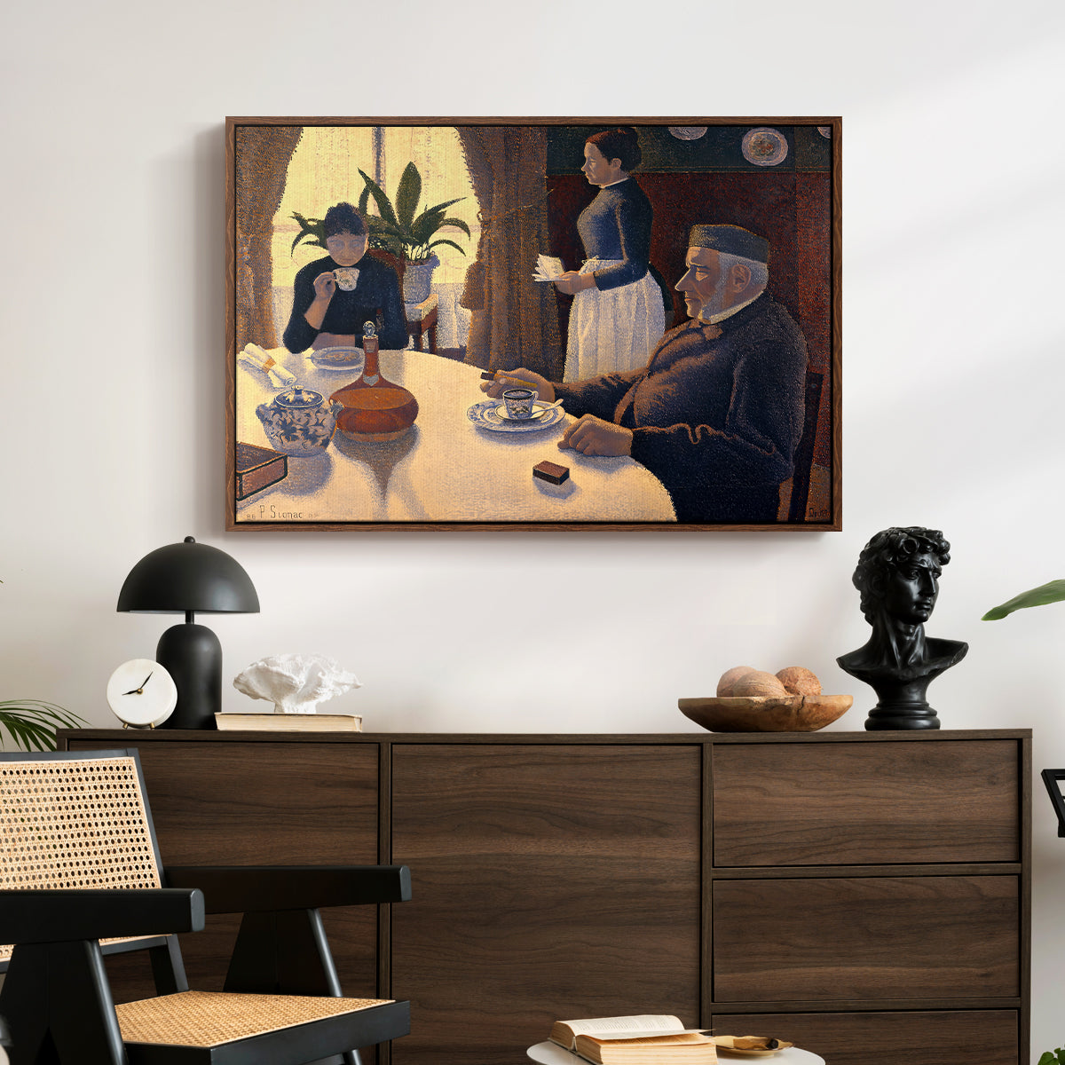 The Dining Room (Breakfast), 1886-1887 - Floater Framed Canvas Print