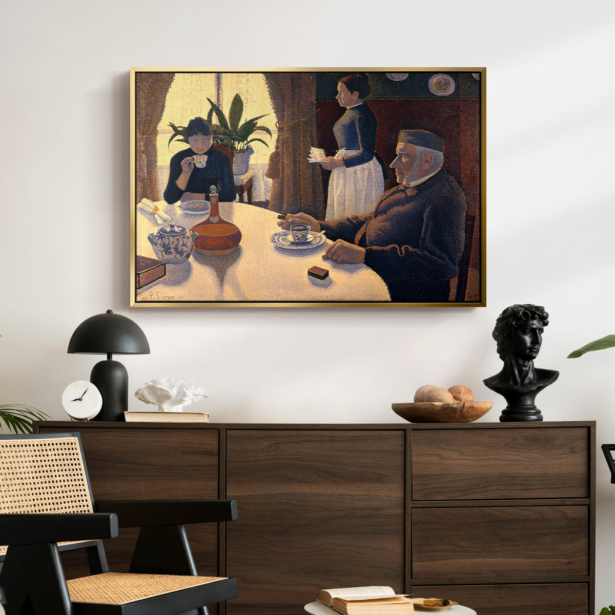 The Dining Room (Breakfast), 1886-1887 - Floater Framed Canvas Print