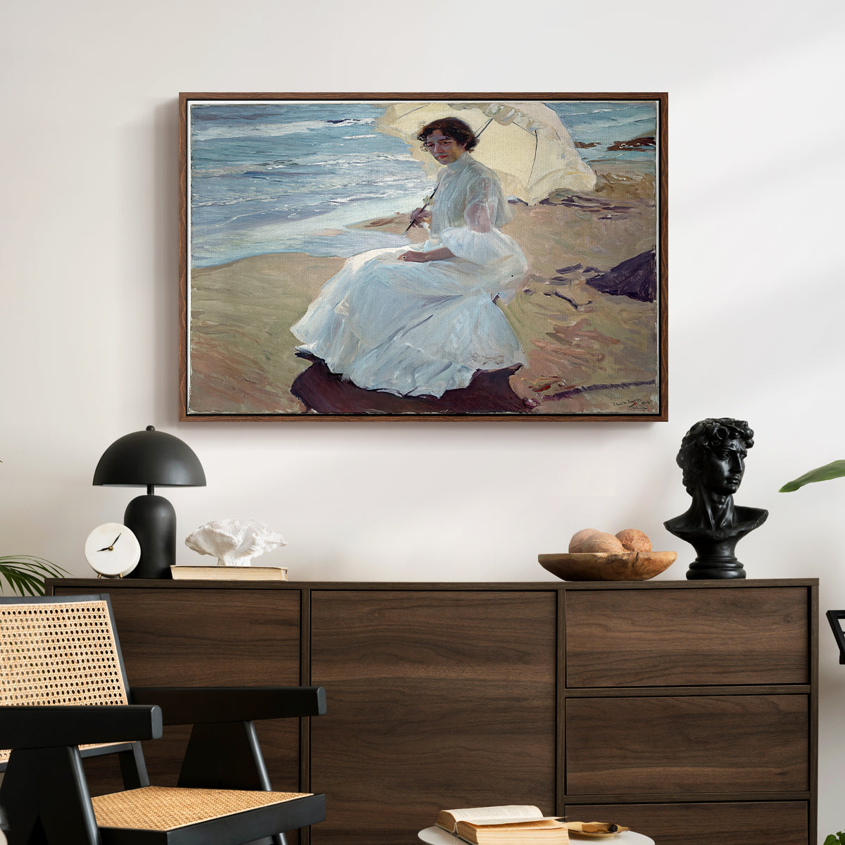 Clotilde on the Beach, 1904 - Floater Framed Canvas Print