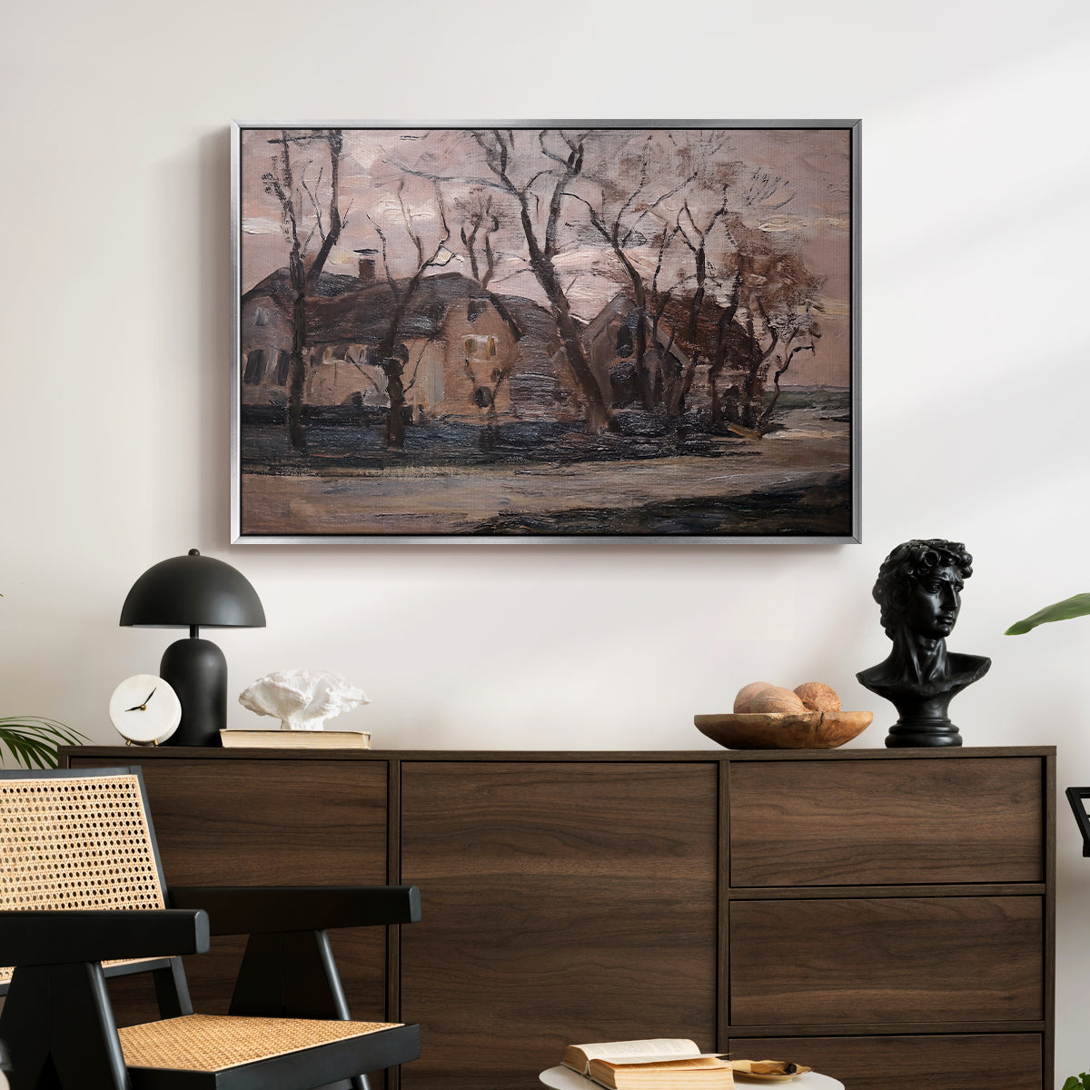 Farm near Duivendrecht in the Evening, c. 1905 - Floater Framed Canvas Print