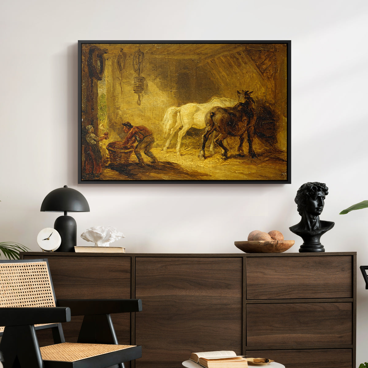 Heath Ewe and Lambs, 1810 - Floater Framed Canvas Print