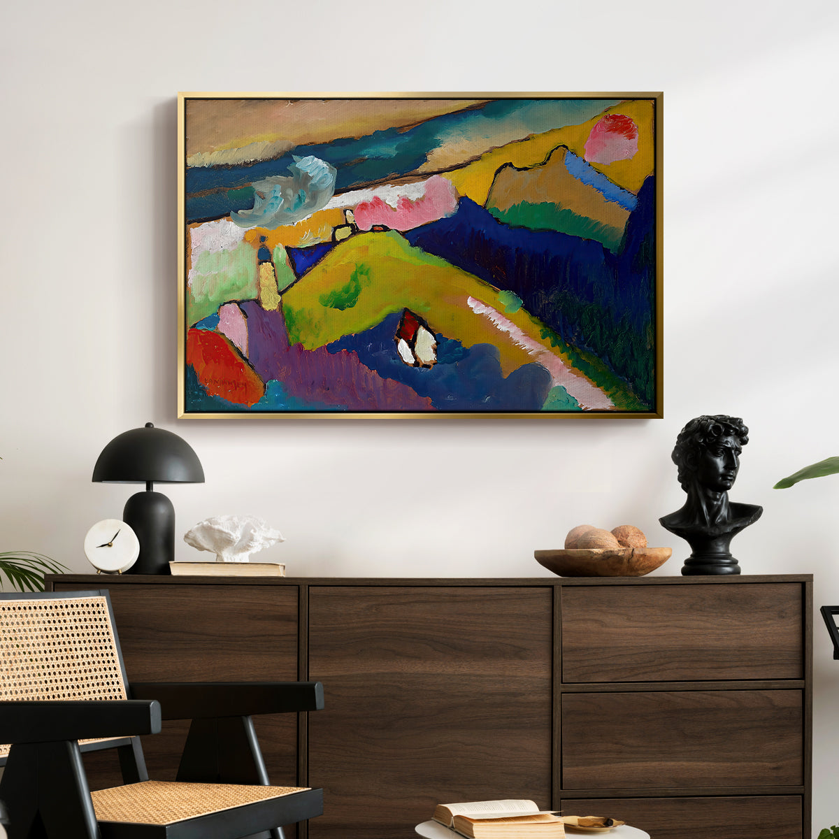 Murnau Mountain Landscape with Church, 1910 - Floater Framed Canvas Print
