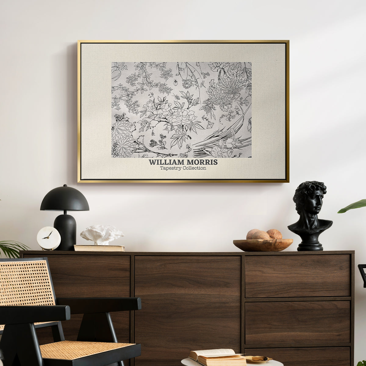 Fleurs, 1866 (Morris Inspired) - Floater Framed Canvas Print
