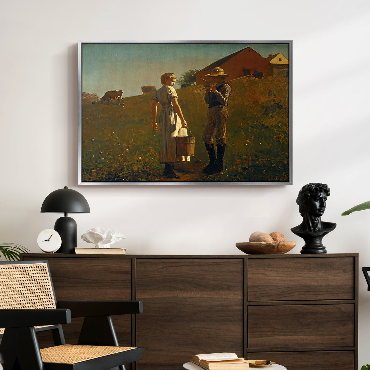 A Temperance Meeting, 1874 - Floater Framed Canvas Print