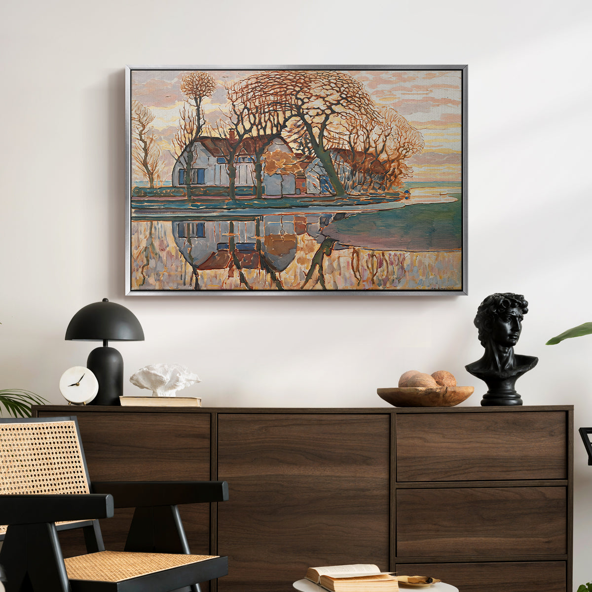 Farm near Duivendrecht, c. 1916 - Floater Framed Canvas Print