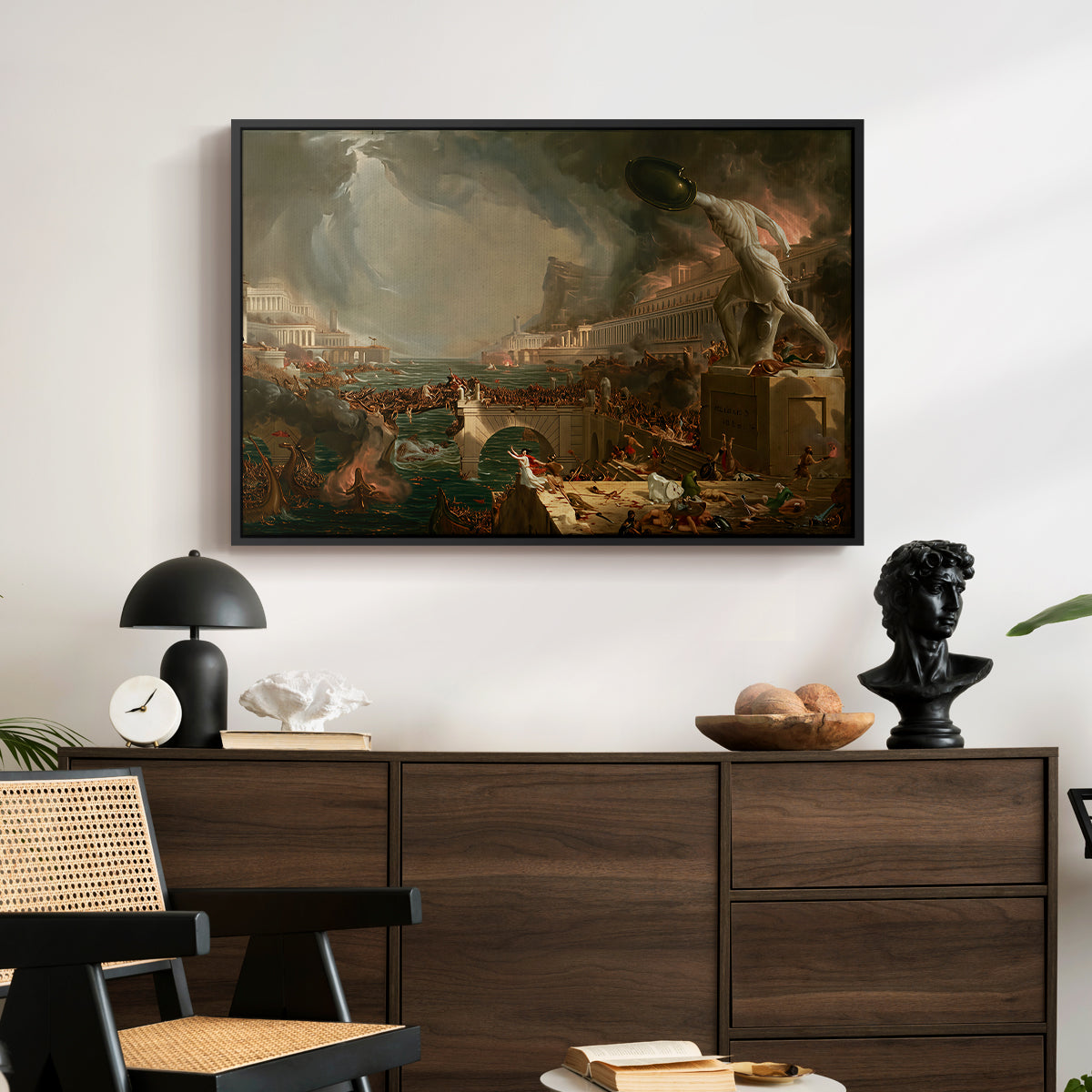 The Course of Empire: Destruction, 1836 - Floater Framed Canvas Print