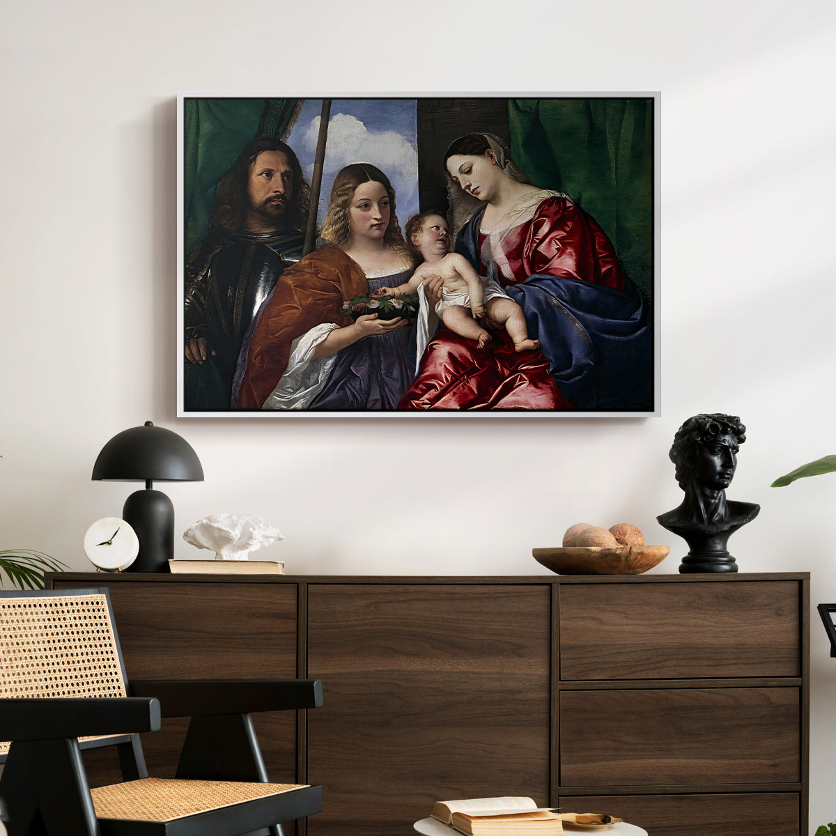 Madonna and Child with Saints Dorothy and George, c. 1516 - Floater Framed Canvas Print