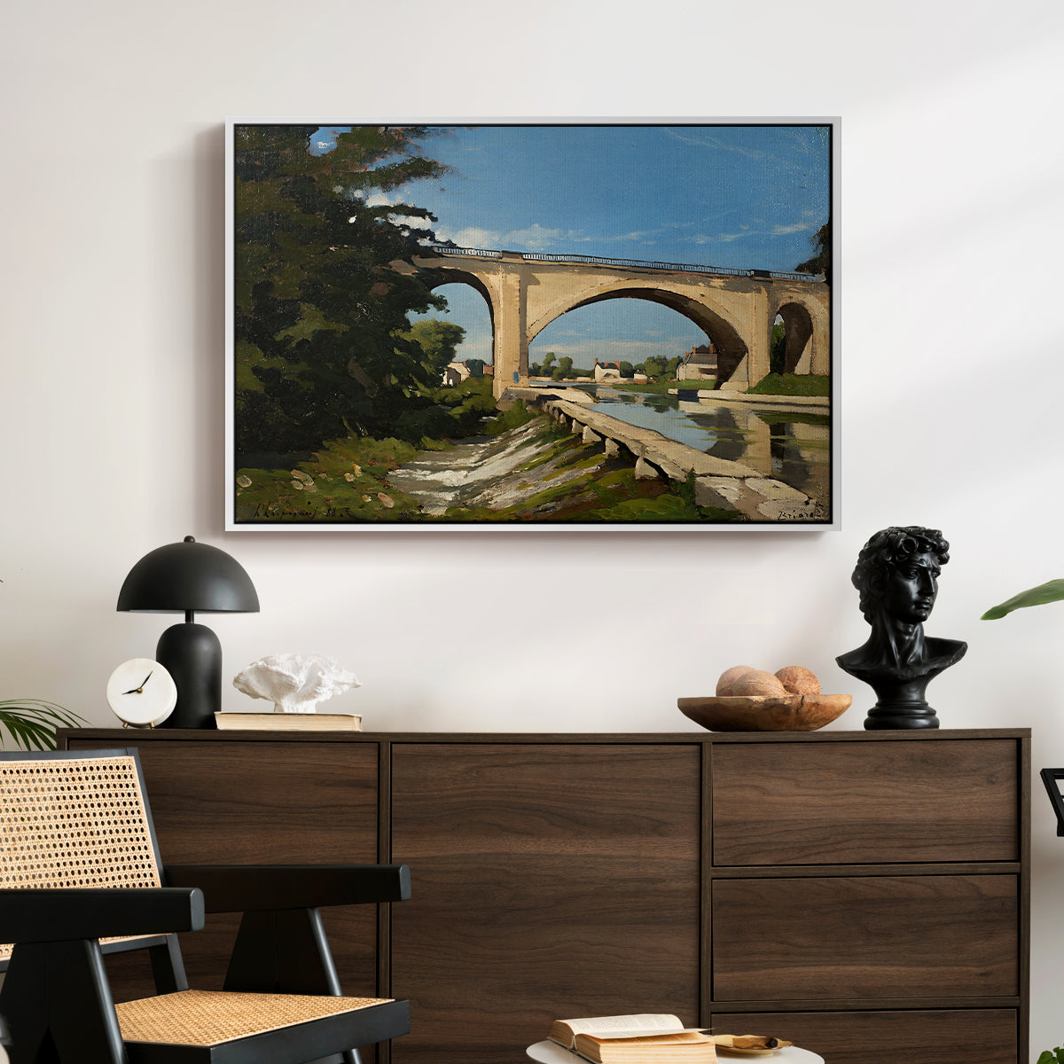 The Railroad Bridge at Briare, 1888 - Floater Framed Canvas Print