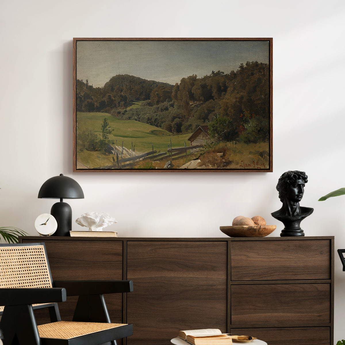 Landscape at Ljan, 1858 - Floater Framed Canvas Print
