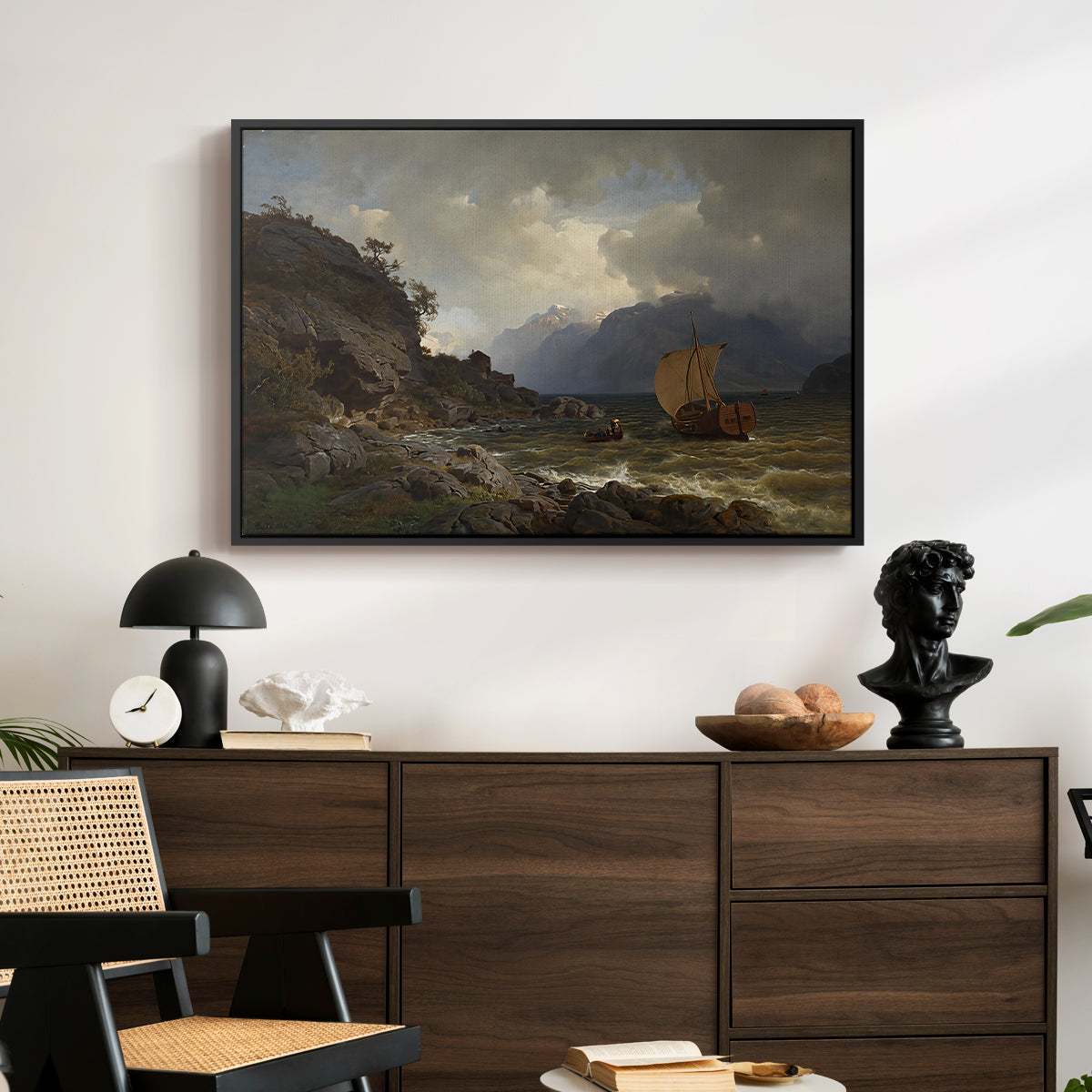 From the Western Coast of Norway, 1862 - Floater Framed Canvas Print