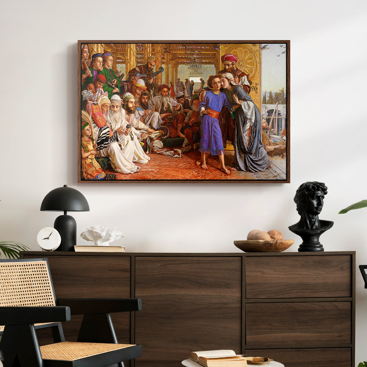 The Finding of the Saviour in the Temple, 1854-1860 - Floater Framed Canvas Print