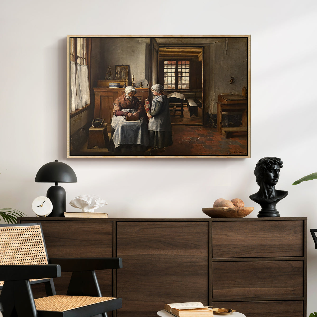 Grandmother's Feast, 1873 - Floater Framed Canvas Print