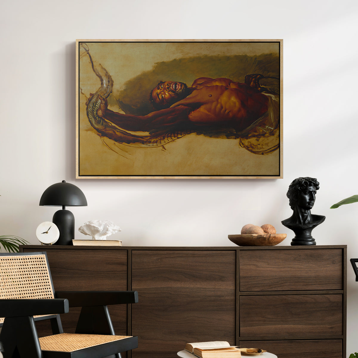 Man Struggling with a Boa Constrictor, c. 1803 - Floater Framed Canvas Print