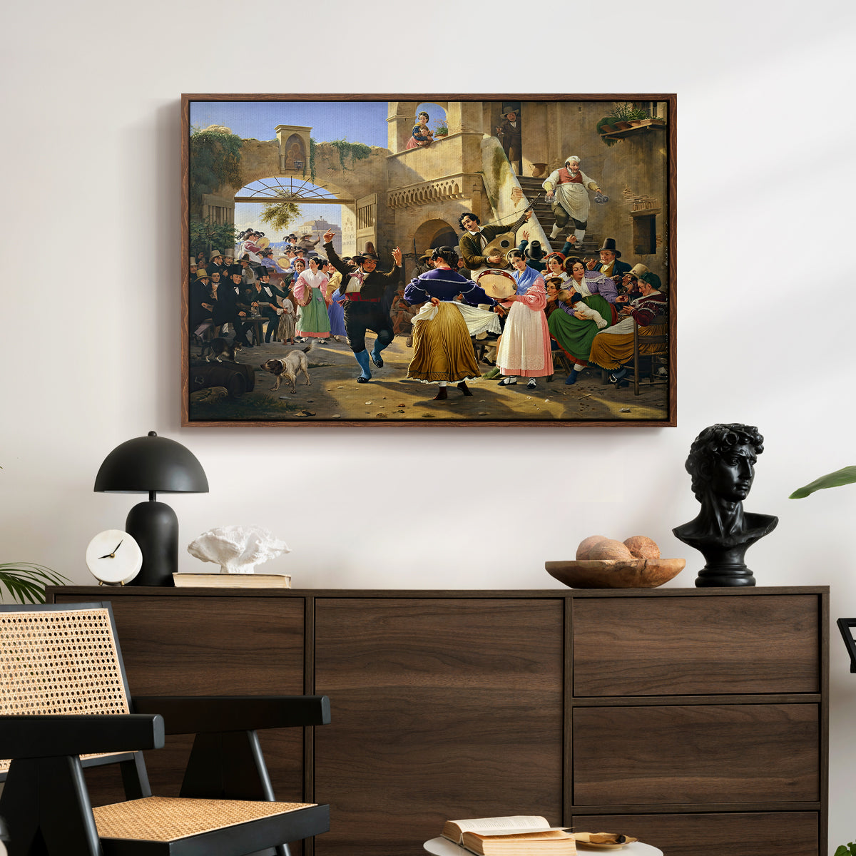 Romans Gathered for Merriment at an Osteria, 1839 - Floater Framed Canvas Print