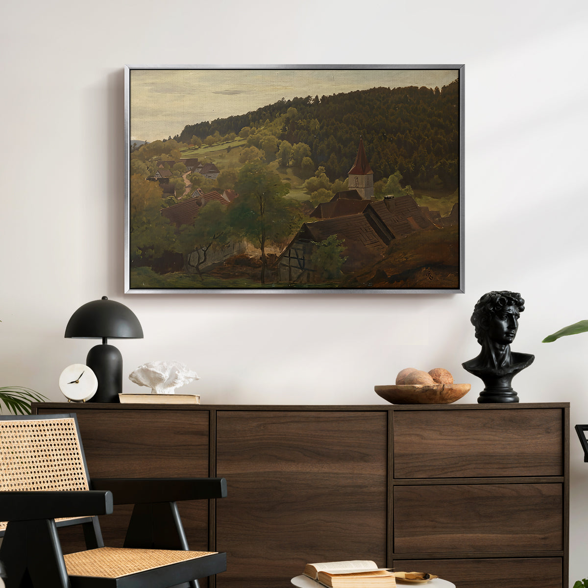 Landscape from Ebersteinburg in Baden, 1876 - Floater Framed Canvas Print