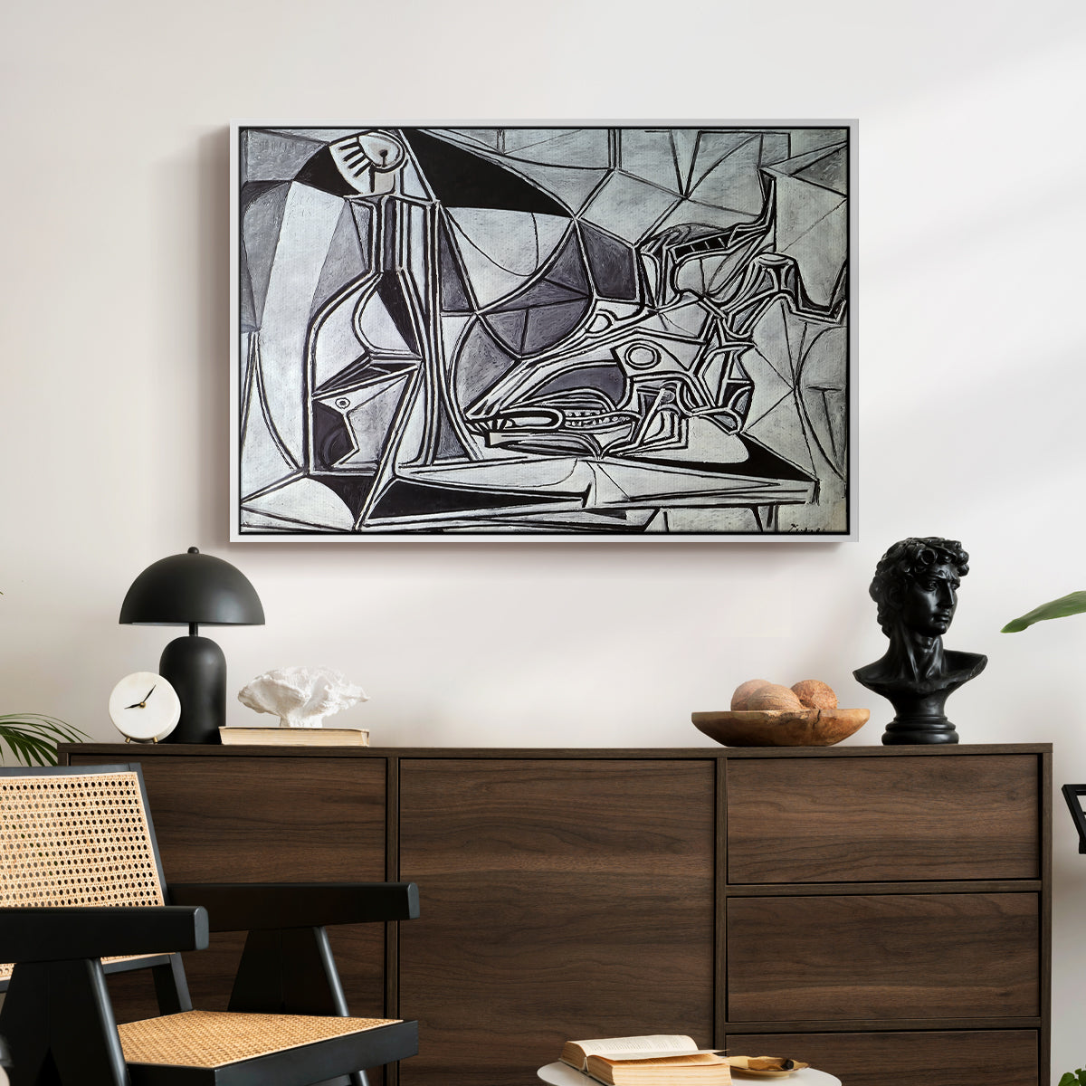 Goat's Skull, Bottle and Candle, 1952 - Floater Framed Canvas Print
