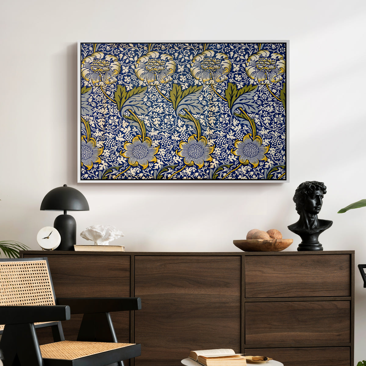 Kennet - Indigo/Gold, 1883 - Floater Framed Canvas Print