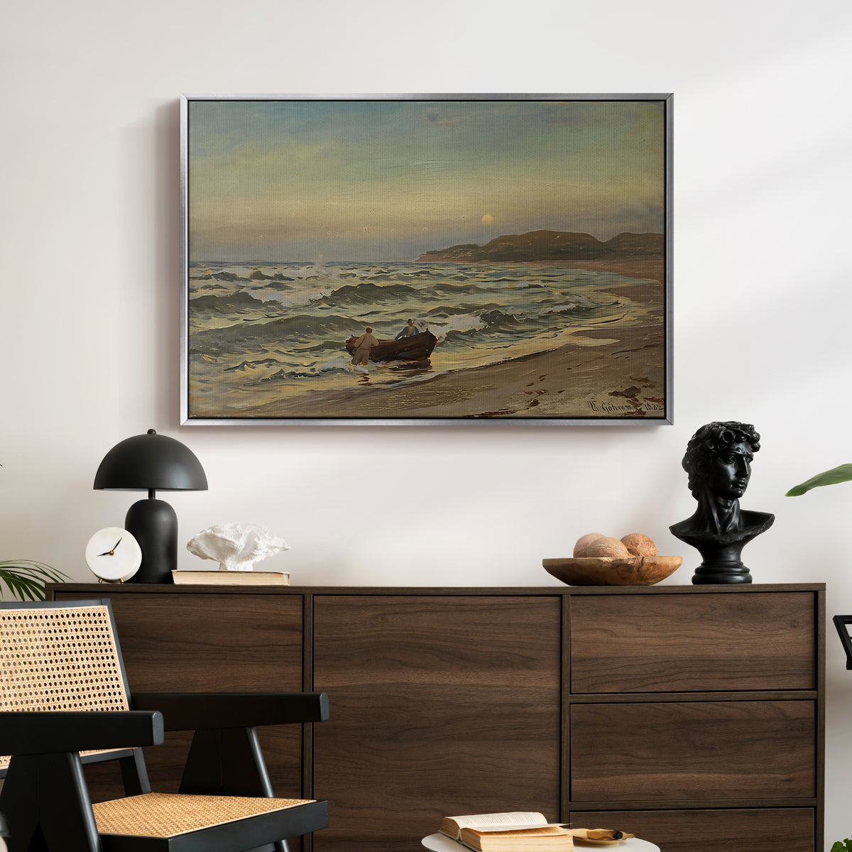 Storm at Rügen, 1882 - Floater Framed Canvas Print