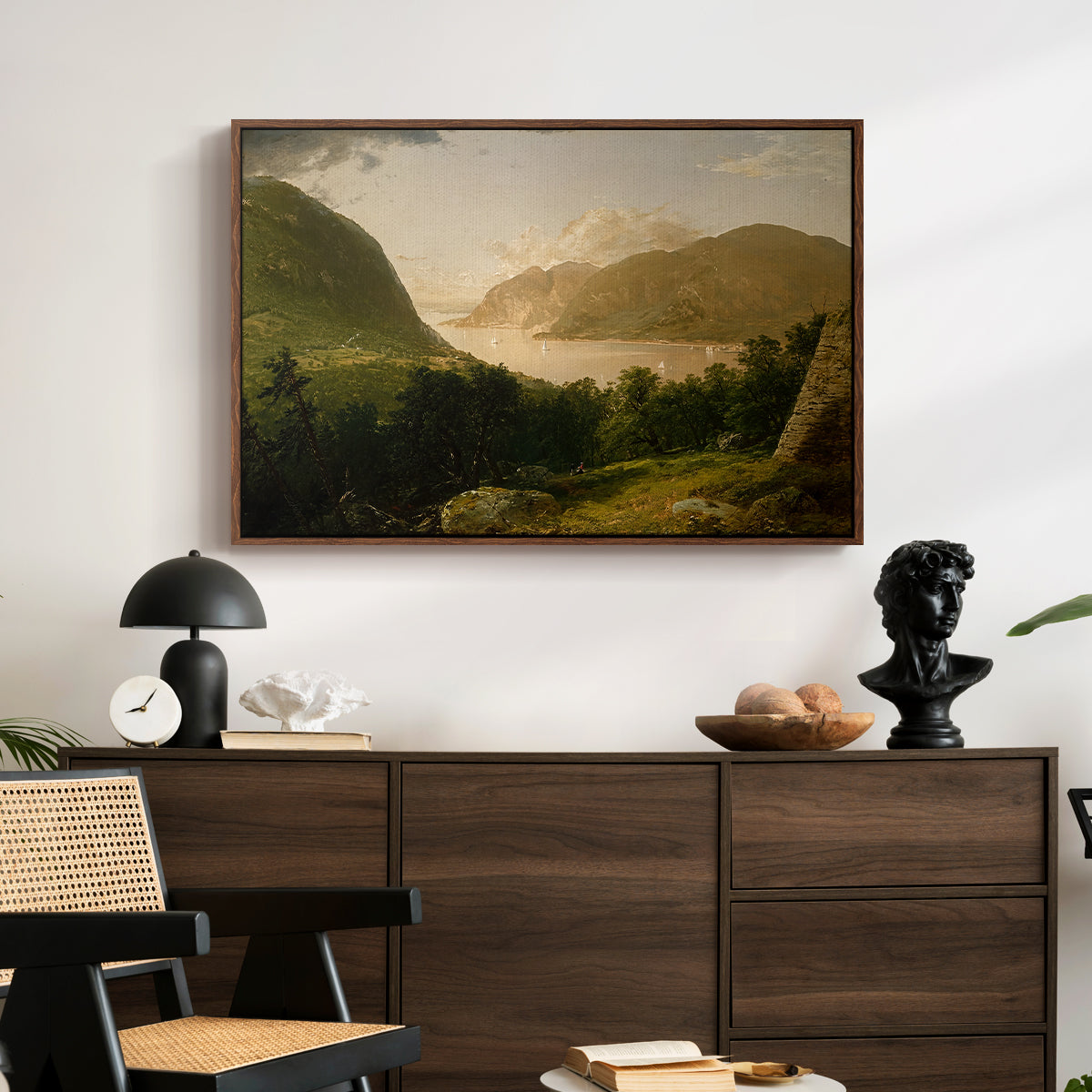 Hudson River Scene, 1857 - Floater Framed Canvas Print