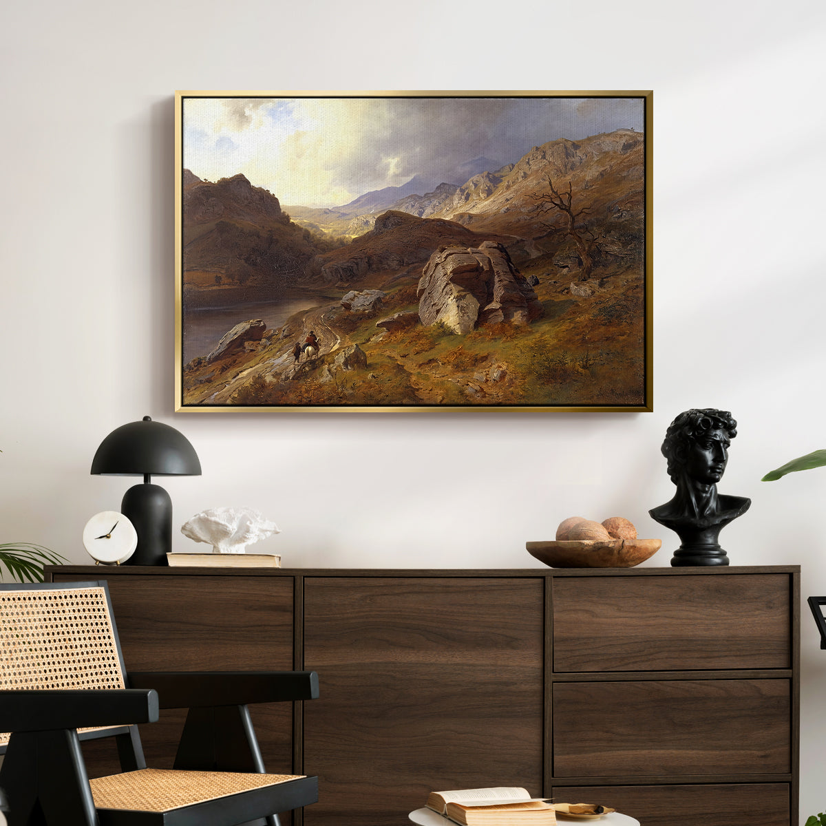Lledr Valley in Wales, 1864 - Floater Framed Canvas Print