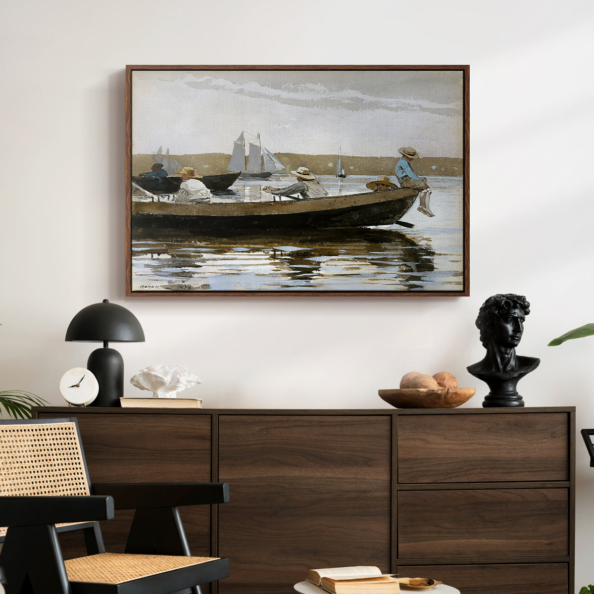 Boys in a Dory, 1873 - Floater Framed Canvas Print