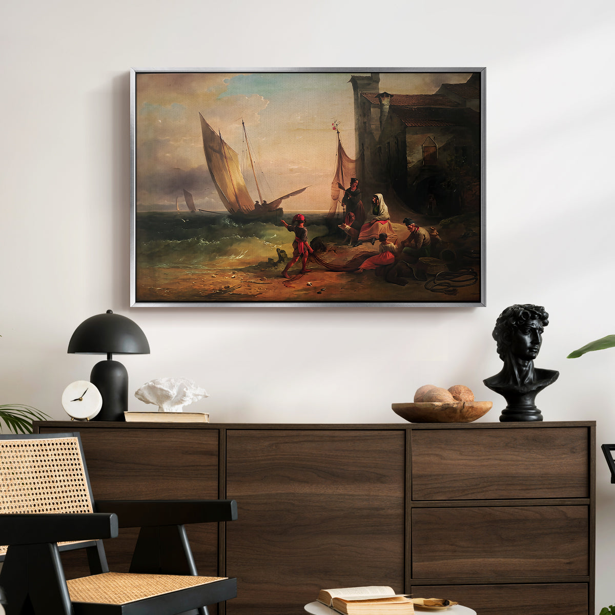 Fisherman's Family from Chioggia, 1838 - Floater Framed Canvas Print