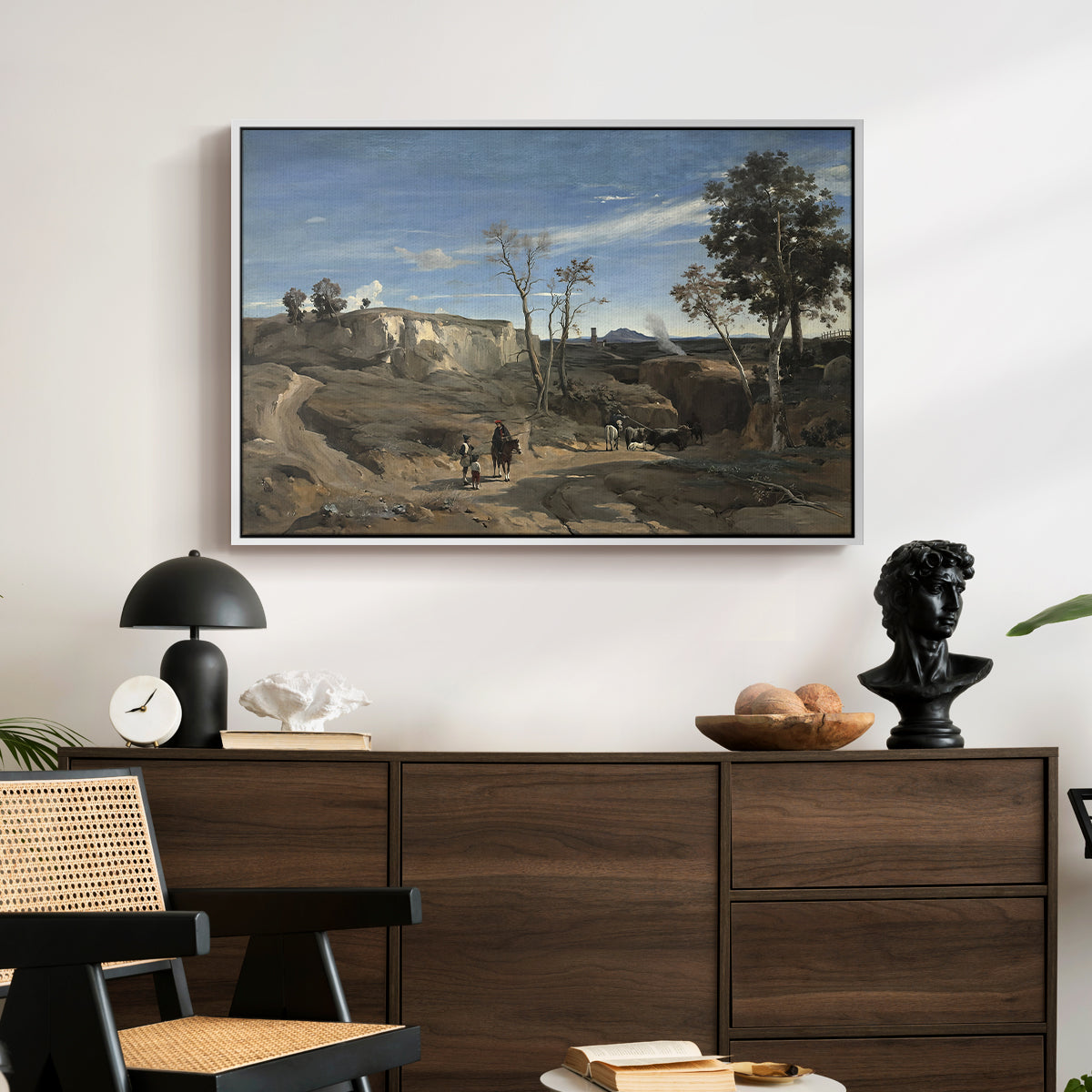 La Cervara, the Roman Campagna, c. 1830-1831 - Floater Framed Canvas Print