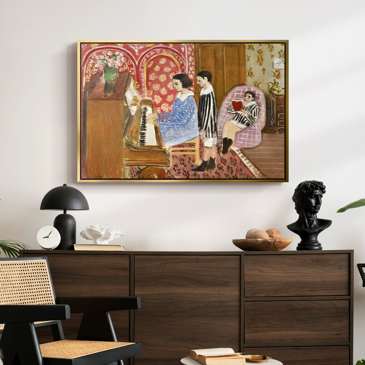 The Piano Lesson, 1923 - Floater Framed Canvas Print
