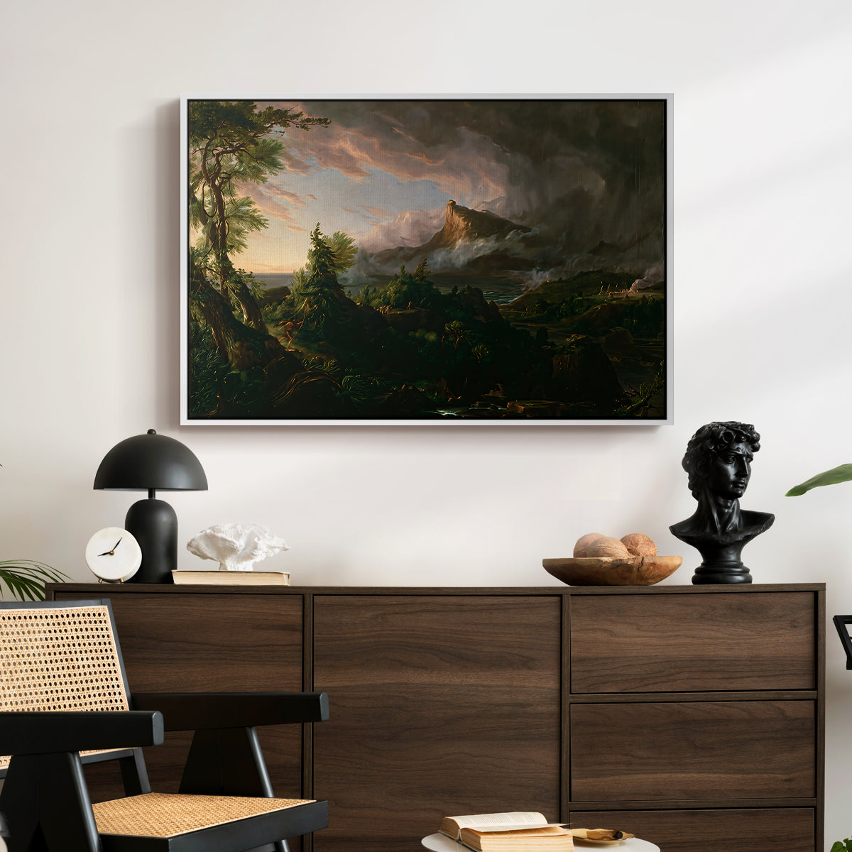 The Course of Empire: The Savage State, 1834 - Floater Framed Canvas Print