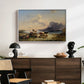 Shepherds and Cattle on Lake Attersee, 1852 - Floater Framed Canvas Print