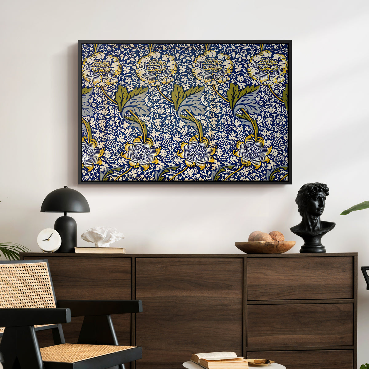Kennet - Indigo/Gold, 1883 - Floater Framed Canvas Print
