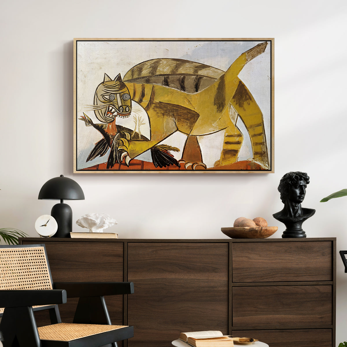 Cat Eating a Bird, 1939 - Floater Framed Canvas Print