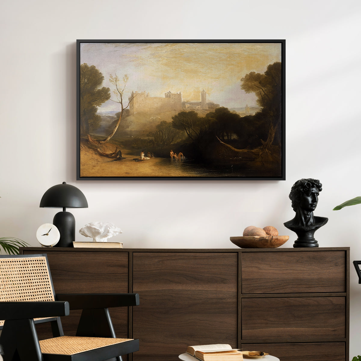 Linlithgow Palace, c. 1807 - Floater Framed Canvas Print