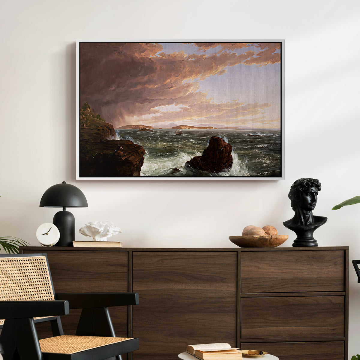 Views Across Frenchman's Bay from Mt. Desert Island, After a Squall, 1845 - Floater Framed Canvas Print