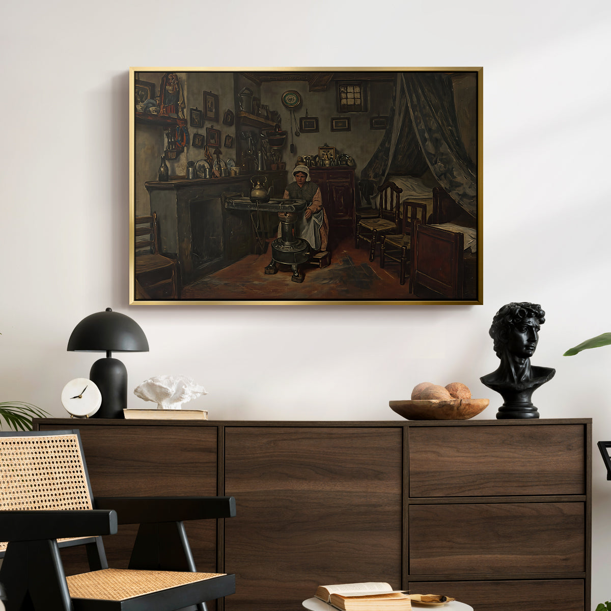Interior, c. 1865-1870 - Floater Framed Canvas Print