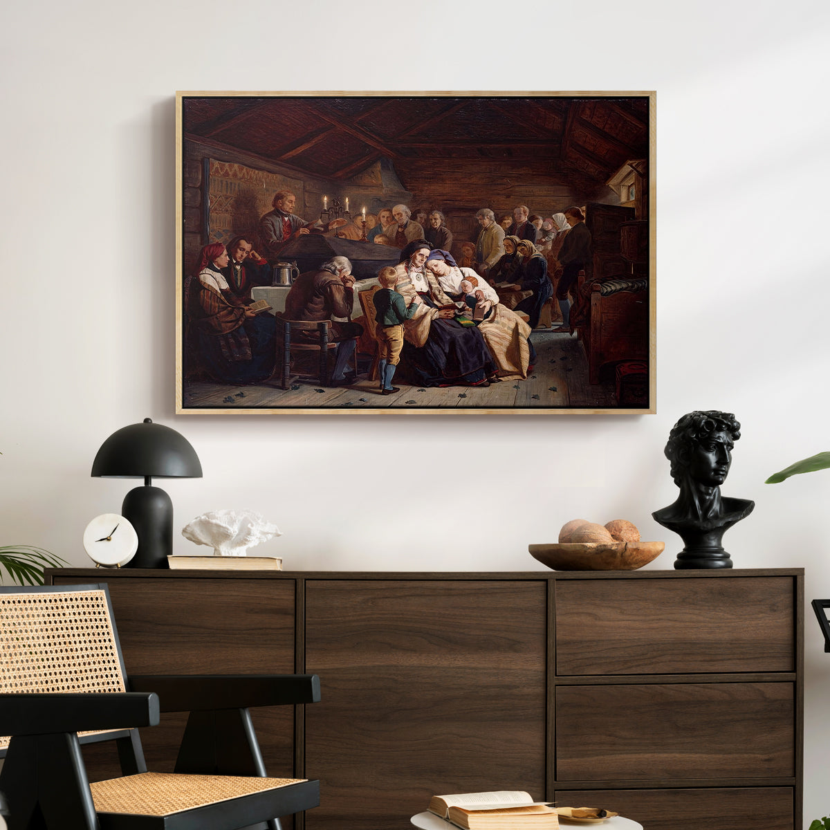 Funeral Feast, 1854 - Floater Framed Canvas Print