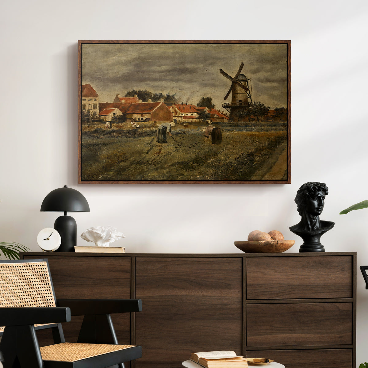 The Potato Harvest, c. 1875 - Floater Framed Canvas Print