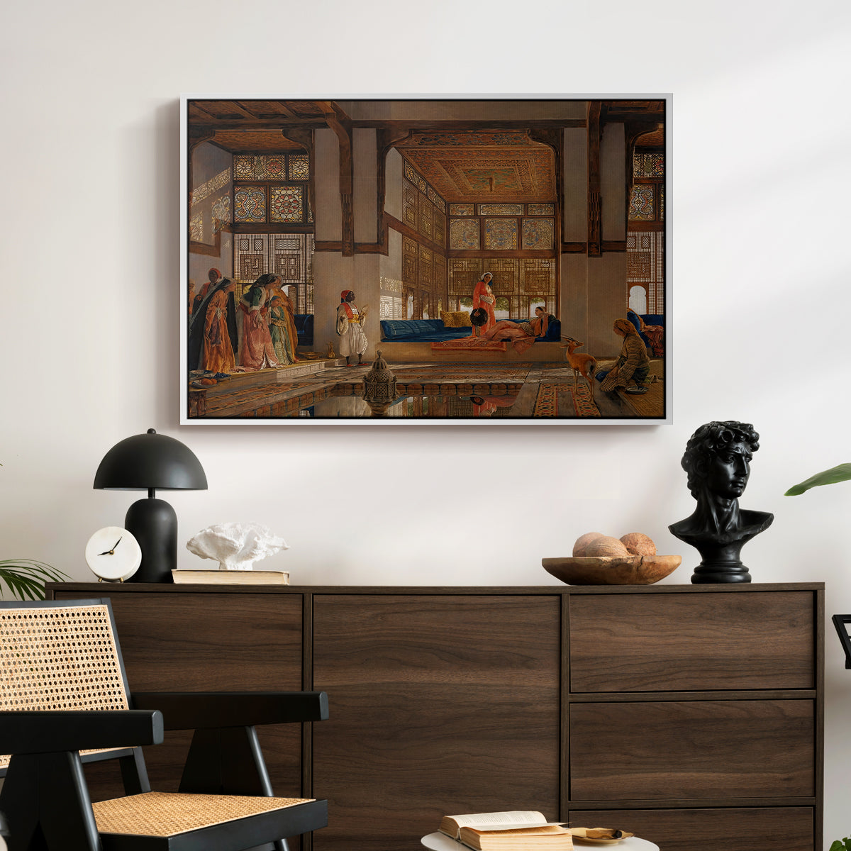A Lady Receiving Visitors (The Reception), 1873 - Floater Framed Canvas Print