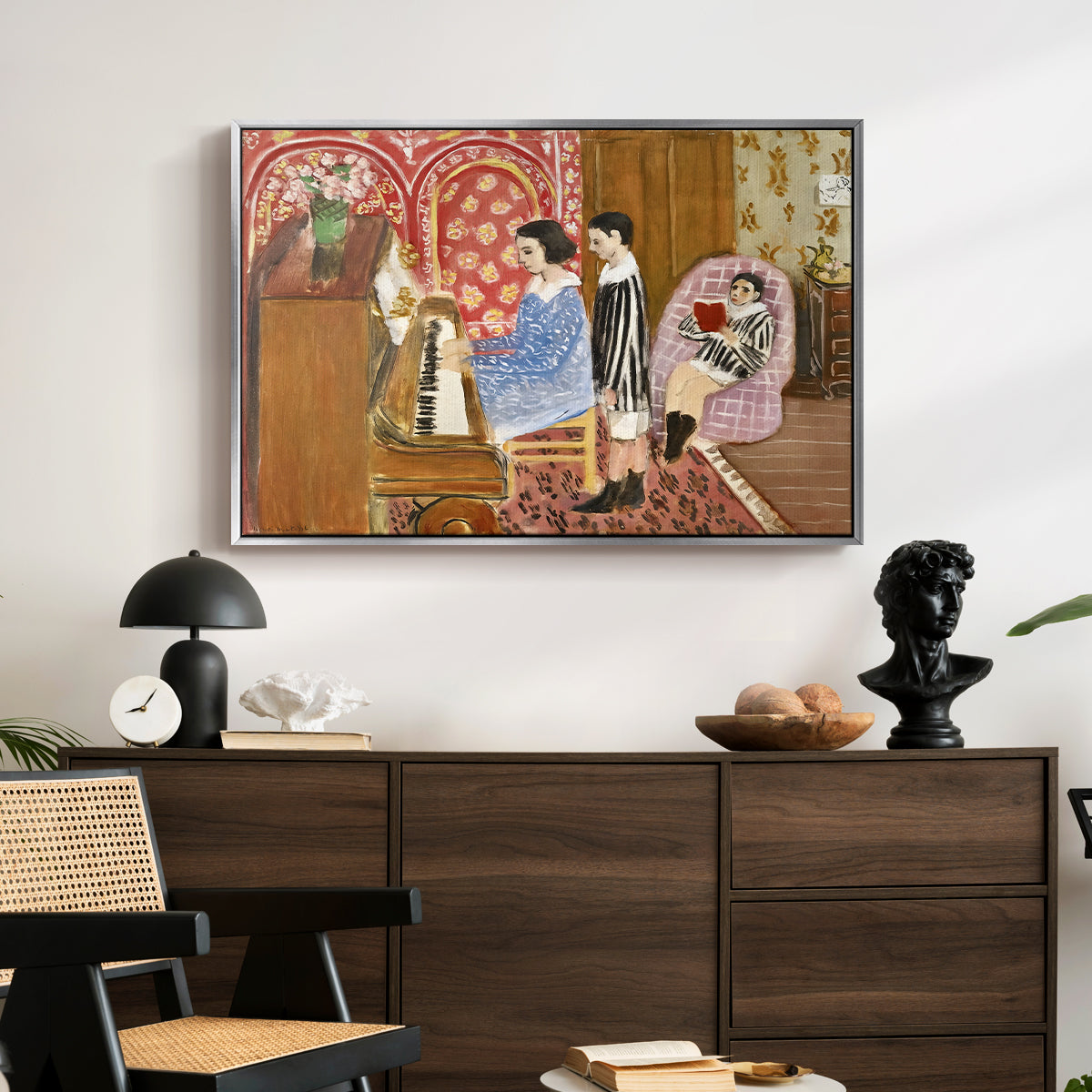 The Piano Lesson, 1923 - Floater Framed Canvas Print