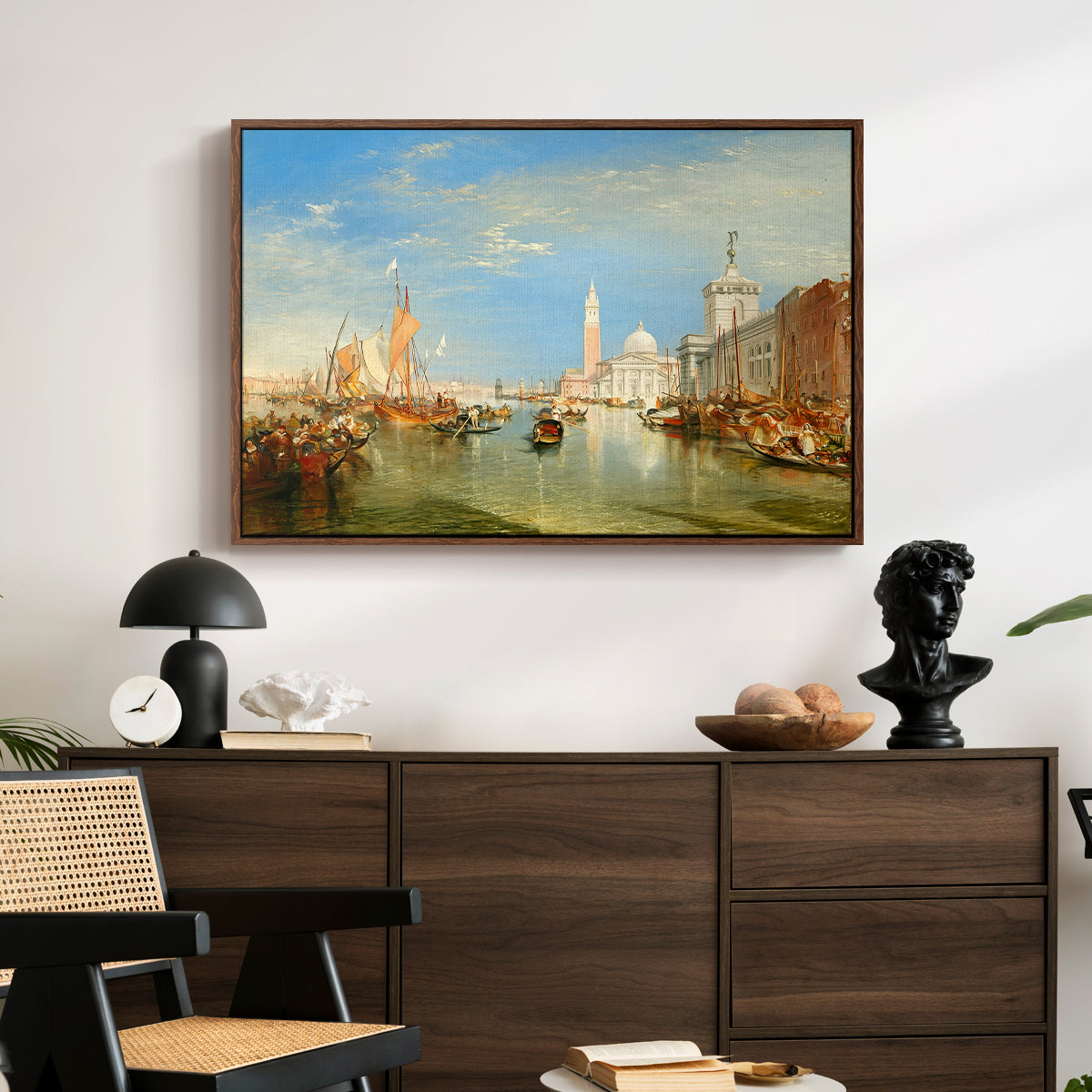 Venice: The Dogana and San Giorgio Maggiore, 1834 - Floater Framed Canvas Print