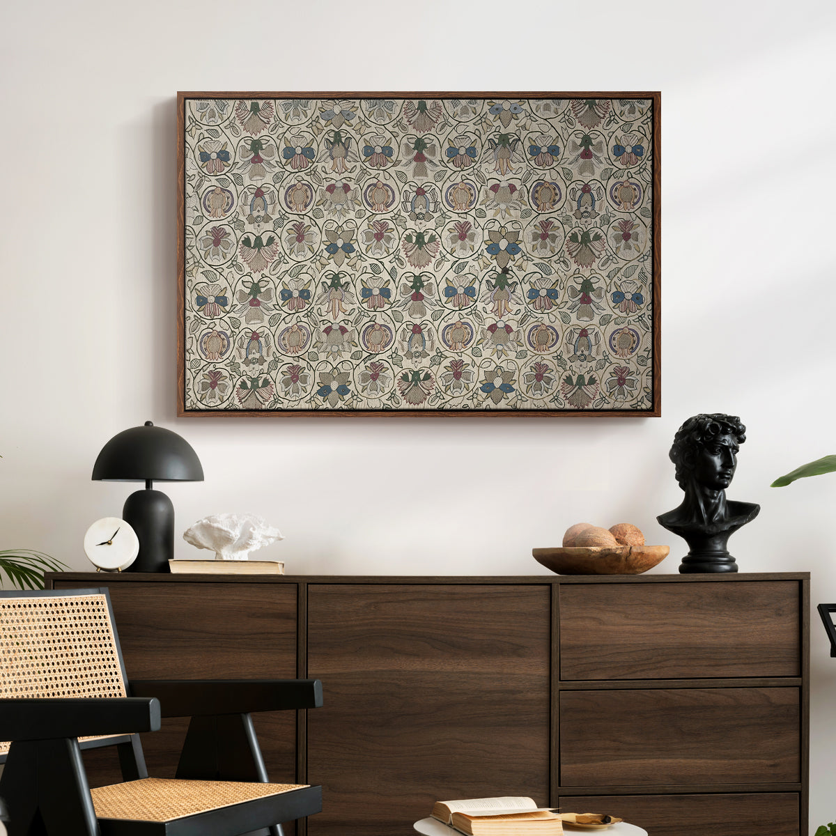 Long Cushion Cover (Printed Textile), c. 1600 - Floater Framed Canvas Print
