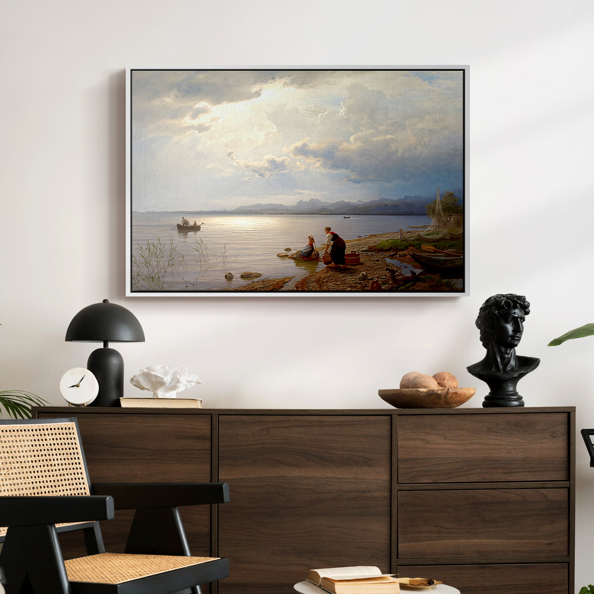 On the Banks of the Chiemsee, 1871 - Floater Framed Canvas Print