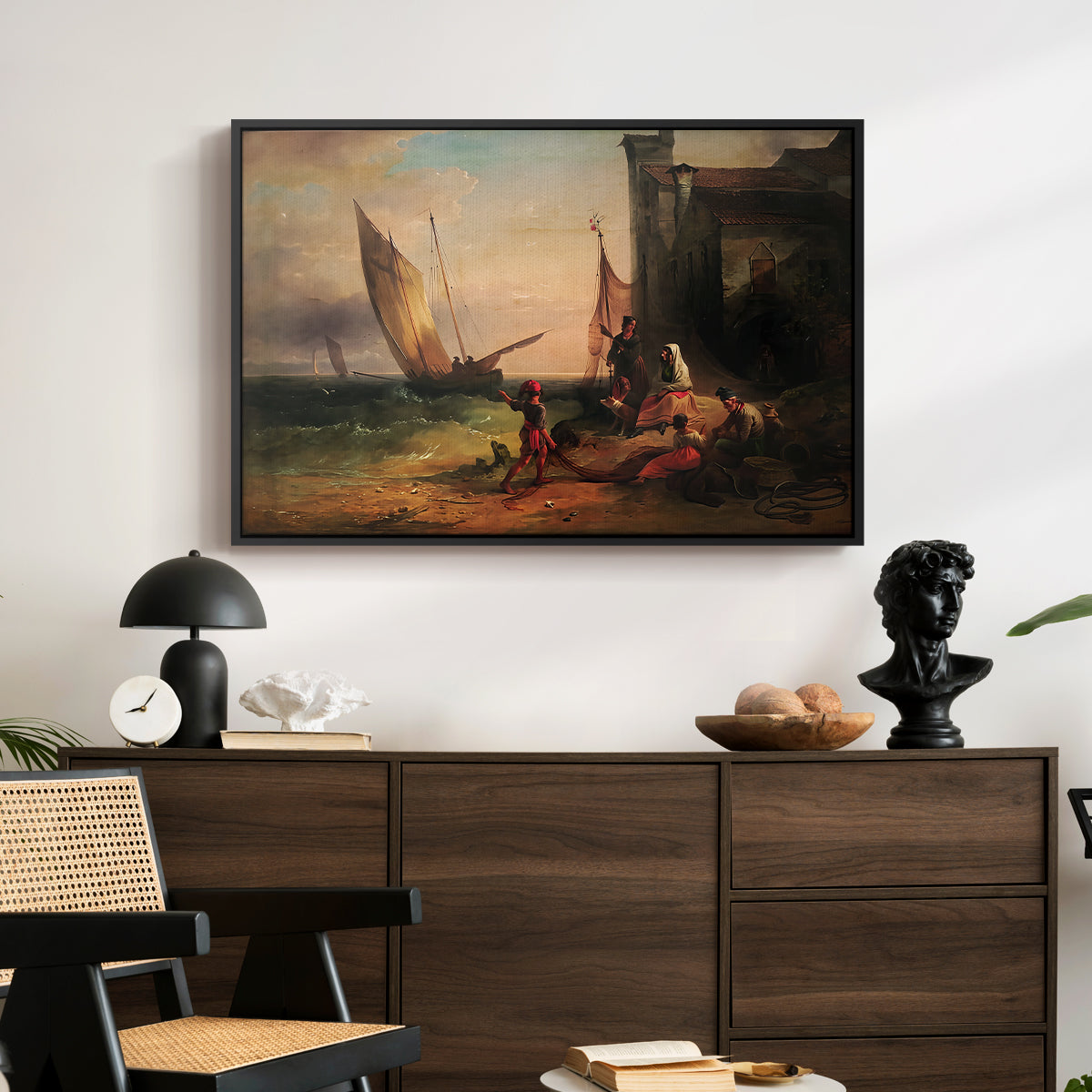 Fisherman's Family from Chioggia, 1838 - Floater Framed Canvas Print
