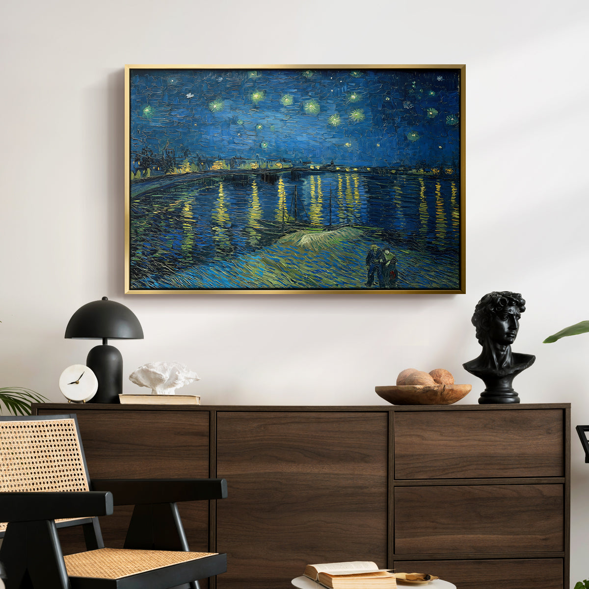 Starry Night Over the Rhône, 1888 - Floater Framed Canvas Print