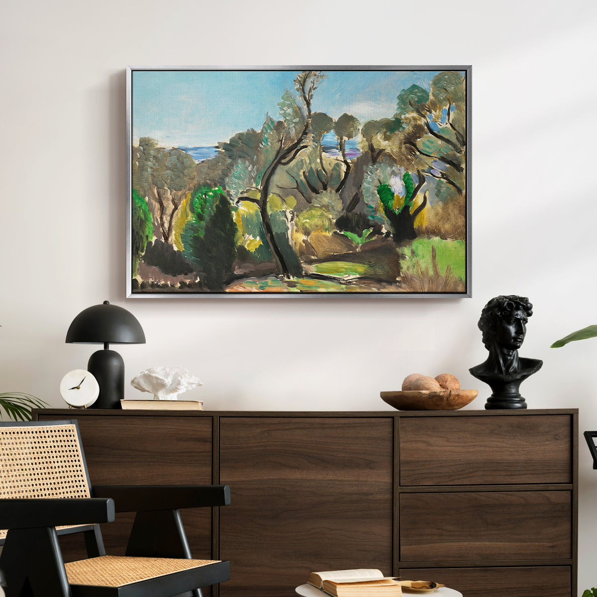 Landscape near Nice, c. 1918 - Floater Framed Canvas Print