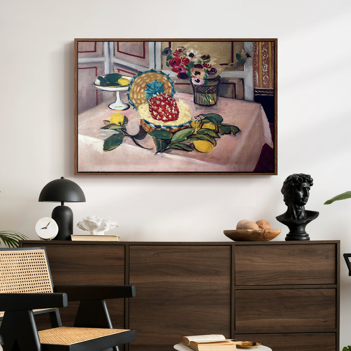 Still Life with Pineapple and Lemons, 1925 - Floater Framed Canvas Print