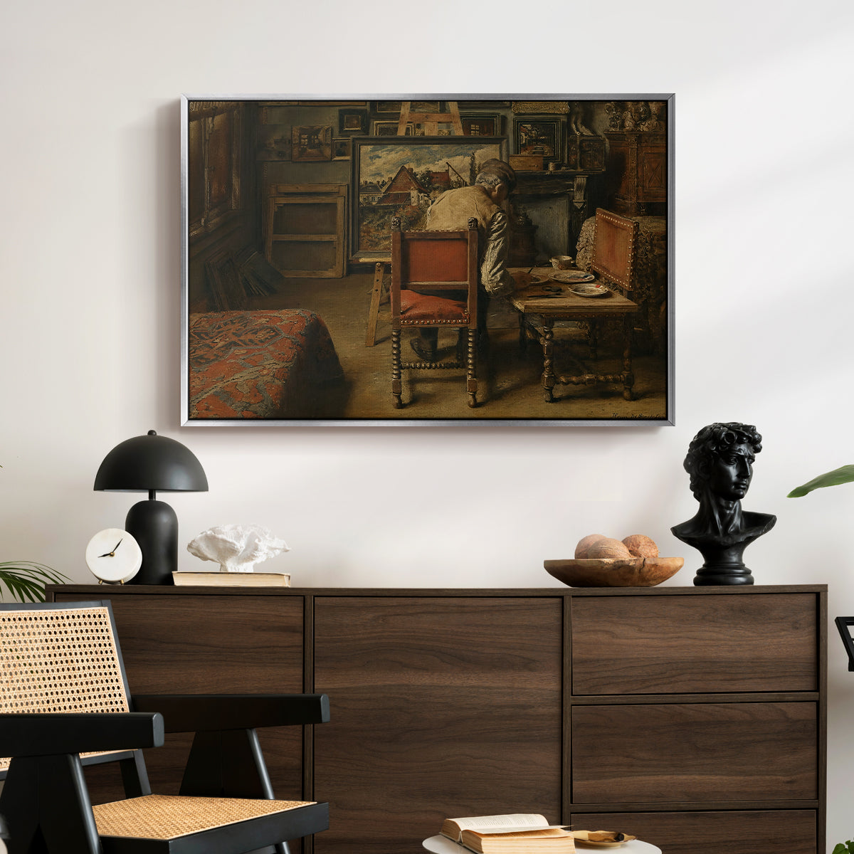 The Retoucher (The Restorer), 1876 - Floater Framed Canvas Print