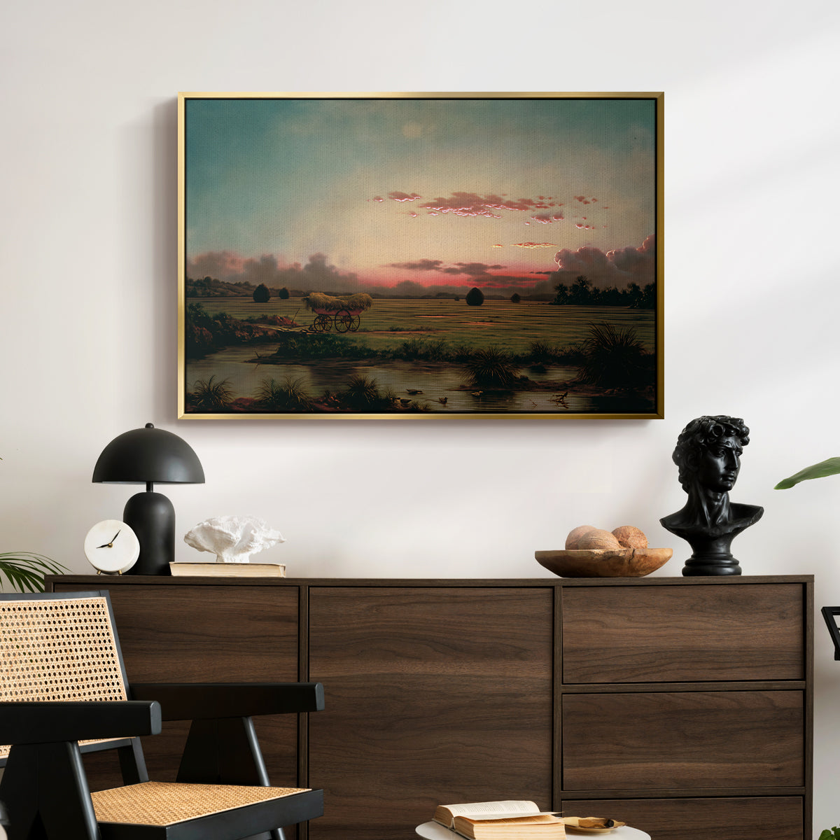 The Marshes at Rhode Island, 1866 - Floater Framed Canvas Print