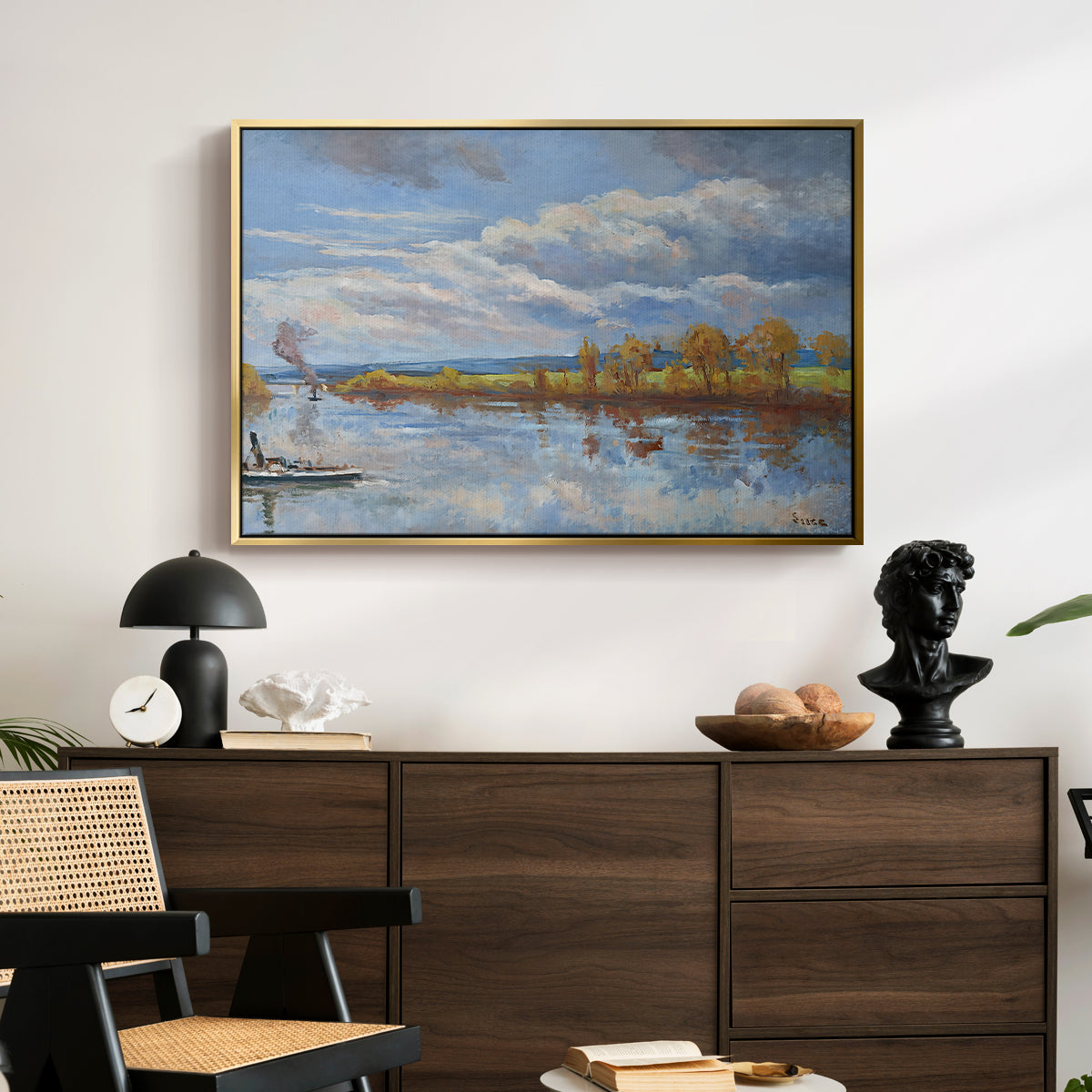 The Banks of the River Seine, 1893 - Floater Framed Canvas Print